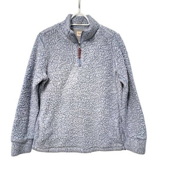Weatherproof Vintage Sweaters - Weatherproof Vintage Pullover Blue Excellent Faux Fur Sherpa 1/4 Zip Women M